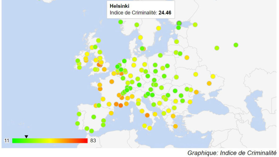 Helsinki carte criminalité niveau européen