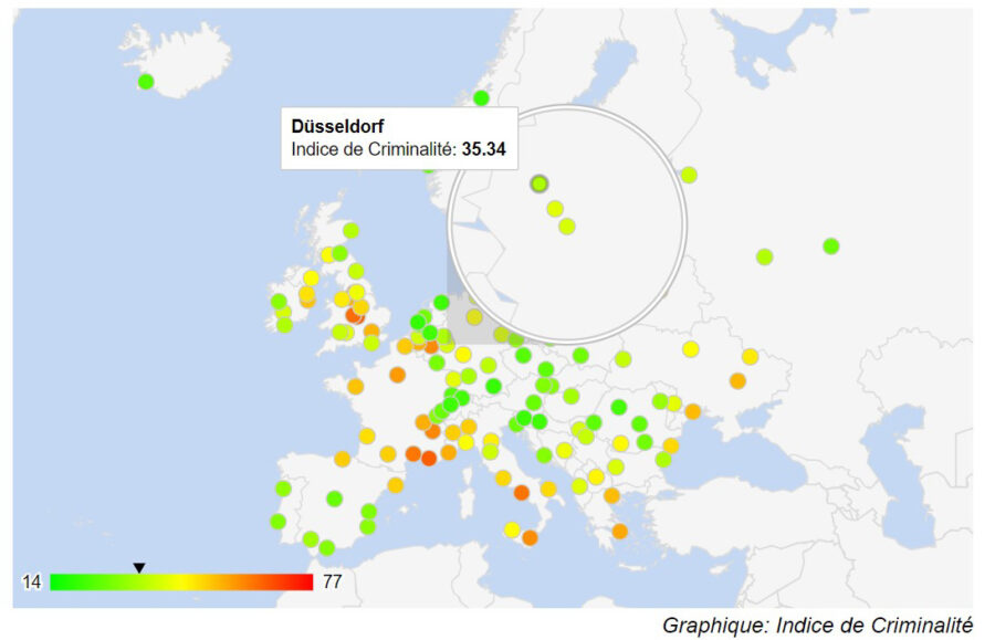 Carte criminalité Dusseldorf