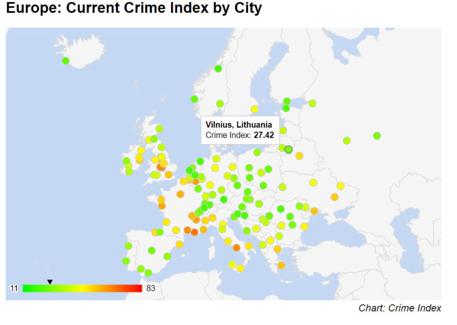 Carte criminalité Vilnius