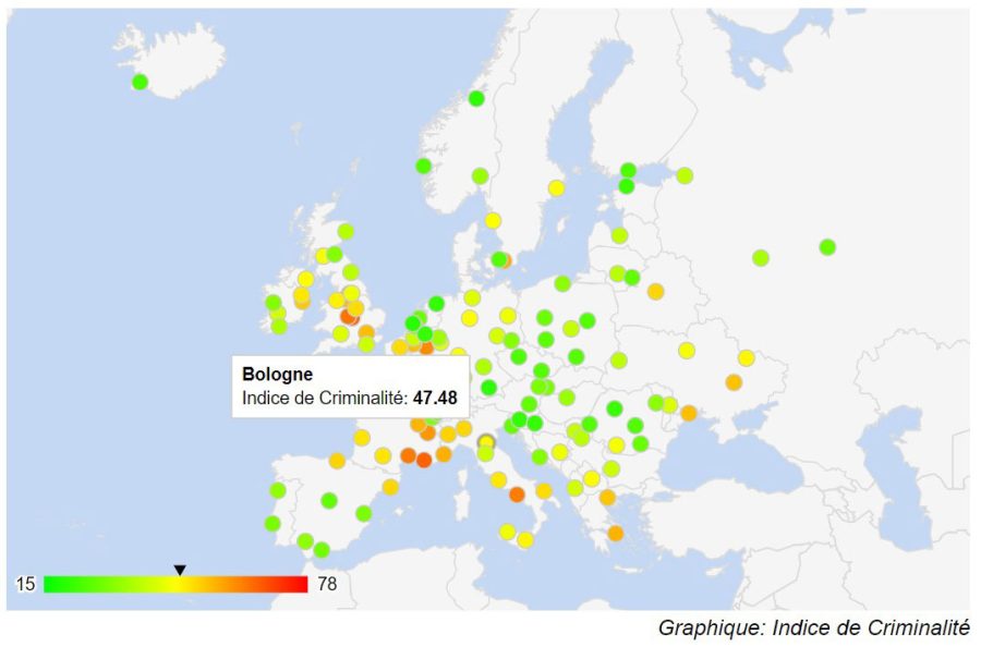 Carte de la criminalité à Bologne